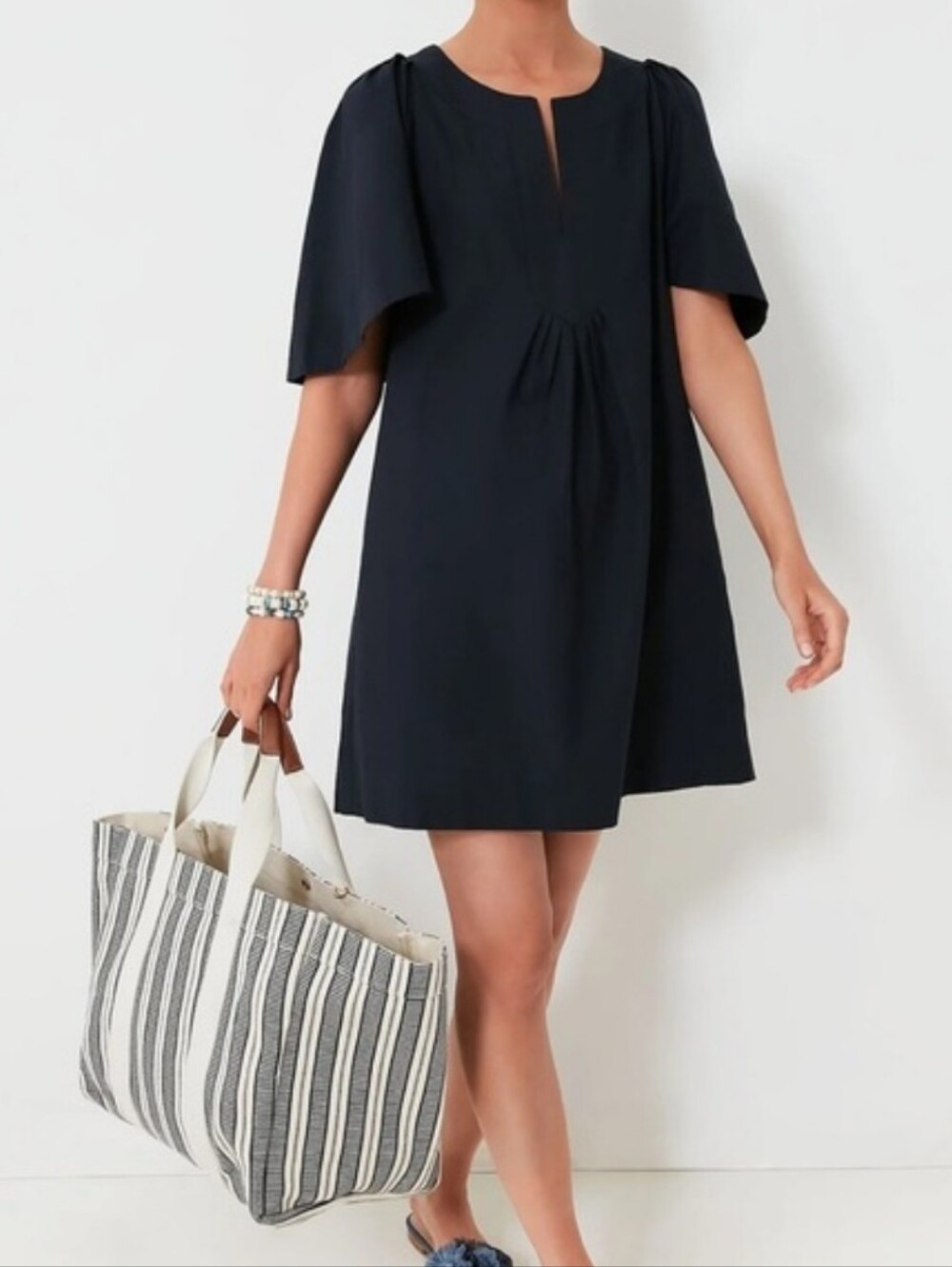 Tuckernuck Pomander Place Deep Navy Finley Flutter Sleeve Dress Womens XS Preppy